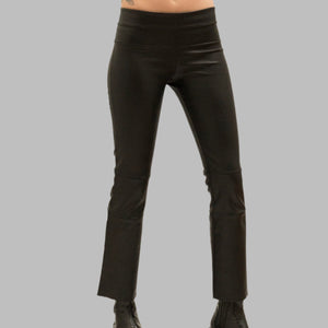 Cropped Stretch Leather Bootlegging