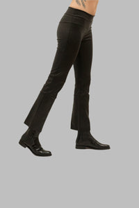 Cropped Stretch Leather Bootlegging