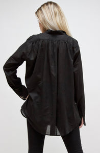 Peasant Shirt.. Black Cotton voile