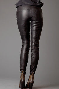 TS Patchwork Leather Leggings