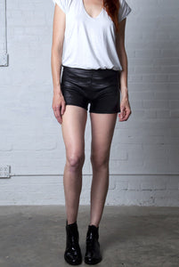 Stretch Leather Shorts